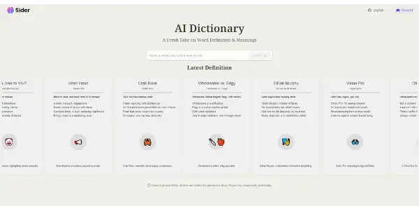 AI Dictionary by Sider