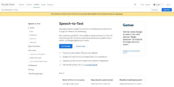 Google Cloud Speech to Text