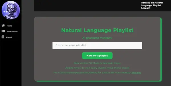 Natural Language Playlist
